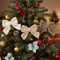 Fiocco decorativo in peluche con gancio, 16 cm, 3 pezzi | Floristik24.it