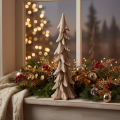 Piccolo albero di Natale decorativo innevato, decorazione da tavolo, 44 cm | Floristik24.it