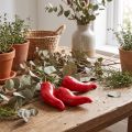 Peperoncini rossi, finto cibo da 9 cm sul ramo | Floristik24.it