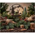 Paletto decorativo, animali del bosco, cervo e pino, 100 cm | Floristik24.it