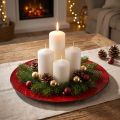 Piatto decorativo rosso/nero Ø22cm | Floristik24.it
