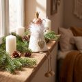 Figura di angelo seduto Decorazione natalizia legno metallo bianco H12cm | Floristik24.it