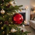 Palla di Natale media in plastica rossa 20cm | Floristik24.it