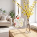 Appendino decorativo fiore in legno color bianco lucido Ø9,5 cm 20 cm | Floristik24.it