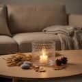 Vetro lanterna, vetro porta tealight, vetro candela Ø11,5cm H9,5cm | Floristik24.it