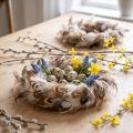 Ghirlanda di piume piume decorative decorazione pasquale naturale Ø15cm 4 pz | Floristik24.it
