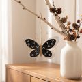 Decorazione da parete Farfalla Deco Nero Bianco Oro Metallo 15cm | Floristik24.it