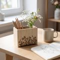 Scatola portapenne in legno organizer da scrivania naturale 14×8×12cm | Floristik24.it