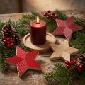 Stelle di Natale in legno scanalate rosse naturali 11 cm 3 pz | Floristik24.it