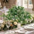 Decorazione nuziale rami di eucalipto con bouquet decorativo di fiori verde, rosa 26 cm | Floristik24.it