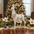 Statuetta decorativa di cervo con decorazione a pigna per decorazioni invernali, 49 cm | Floristik24.it