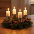 Portacandele in argento per candele coniche Ø3,2cm, 4 pezzi | Floristik24.it