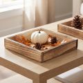 Vassoio in legno, design rustico, perfetto per decorare la casa o l'ufficio, 15 cm, 4 pezzi | Floristik24.it