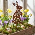 Paletto da giardino Rust Bunny motivo floreale Decorazione da giardino Pasqua 9×15 cm | Floristik24.it