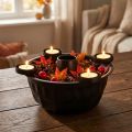 Ciotola decorativa in metallo nero – Design Gugelhupf, 26 cm – Elegante portacandela per un ambiente accogliente | Floristik24.it