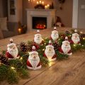 Figura di Babbo Natale in ceramica, rossa e bianca, 6,4 cm – Decorazione festiva natalizia – 6 pz | Floristik24.it