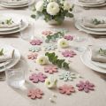 Decorazione da tavolo sparsa fiori legno bianco rosa viola 3,5 cm 36 pezzi | Floristik24.it