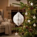 Palla a nido d'ape Palla di Natale carta bianca FSC Ø15cm H20cm | Floristik24.it