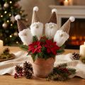 Gnomo con spina decorativo Natale bianco marrone 4x11 cm 4 pz | Floristik24.it
