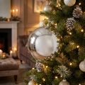 Palla di Natale in plastica media Ø20cm argento | Floristik24.it