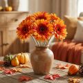 Fiore di gerbera artificiale, fiore artificiale arancione Ø11cm 50cm | Floristik24.it