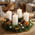 Candele a colonna colorate, bianche, 70x120 mm, set da 4, per decorazioni, matrimoni e Avvento | Floristik24.it