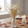 Bouquet artificiale di aster e gypsophila in beige e bianco, perfetto per decorazioni nuziali e composizioni autunnali, 43 cm | Floristik24.it