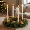 Candele rustiche, candele a bastoncino, tinta unita bianco, 350/28 mm, 4 pezzi | Floristik24.it