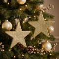 Stella da appendere Addobbo natalizio con glitter oro 30cm 2pz | Floristik24.it