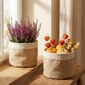 Fioriera Cestino in Tessuto di Juta Utensilo Naturale Ø21cm H19cm 3pz | Floristik24.it
