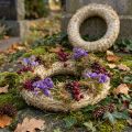 Ghirlanda di paglia vuota da 35 cm, set di 2 decorazioni fai da te robuste | Floristik24.it