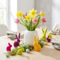 Mini coniglietti pasquali, colorati, assortiti, alti 6 cm, 12 pezzi | Floristik24.it