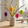 Uova di Pasqua da appendere Verde Giallo Rosa Bacche 11cm 4 pezzi | Floristik24.it