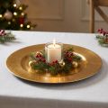 Piatto in plastica Ø33cm oro con effetto foglia oro | Floristik24.it