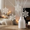 Decorazione fiocco di neve cristalli di ghiaccio glitter bianchi 10 cm 12 pz | Floristik24.it