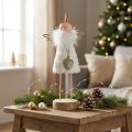 Figura di angelo Decorazione natalizia in legno metallo bianco dorato H20,5cm | Floristik24.it