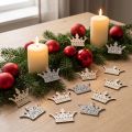 Corona decorativa sparsa Natale in legno glitter B4cm 72 pz | Floristik24.it