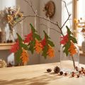 Ciondolo decorativo autunnale foglie di legno foglia di quercia 17 cm 6 pezzi | Floristik24.it