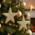 Decorazione natalizia Stella con glitter dorato 18,5cm 4pz | Floristik24.it