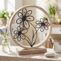 Decorazione da tavolo con fiori in metallo, decorazione a molla in metallo legno H19 cm | Floristik24.it
