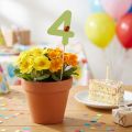 Tappi numerici compleanno 4 tappi floreali in legno 27,5 cm 16 pz | Floristik24.it