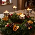 Porta tealight per collegare argento 21 cm 8 pz | Floristik24.it