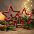 Stella da appoggiare Decorazione natalizia juta rossa 13/18 cm 4pz | Floristik24.it