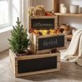 Scatole decorative in legno con superficie effetto lavagna – naturali e nere, varie misure – pratiche ed eleganti – set da 3 | Floristik24.it