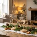 Supporto per decorazione albero di Natale in metallo legno naturale H39 cm 2 pezzi | Floristik24.it