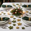 Decorazione sparsa stelle verde e oro con glitter decorazione da tavola Natale 4/5 cm 40 pz | Floristik24.it