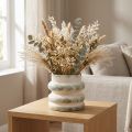 Fioriera decorativa per composizioni secche crema grigio-verde 16×16 cm | Floristik24.it