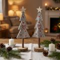 Albero di Natale in feltro decorazione con cuori grigio rosso 28 cm 4 pz | Floristik24.it