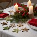 Pezzi sparsi stelle verde naturale legno di Natale Ø4cm 72 pz | Floristik24.it