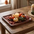 Vassoio decorativo in legno, rettangolare, verniciato marrone scuro, 30×25 cm | Floristik24.it